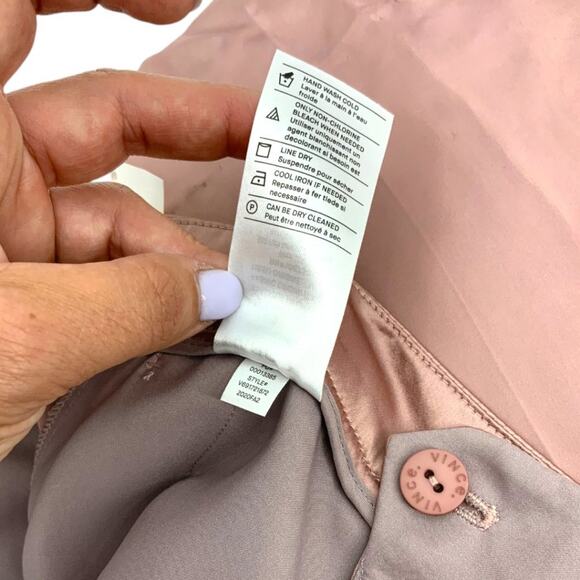 Vince Liquid Shine Straight-leg Trousers Mauve Orchid Size 2 NWOT - Picture 6 of 8